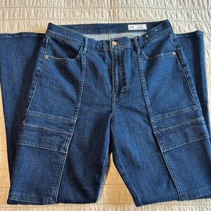 GAP Women's Dark Blue 70s Flare High Rise